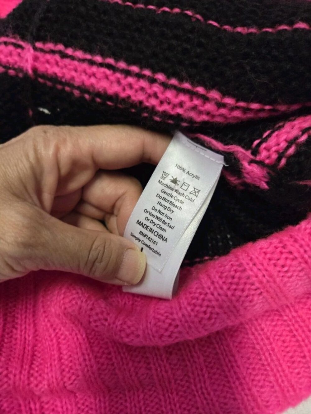 Lularoe Striped Large Lucille Cardigan Button L Hot Pink & Black UNICORN - Picture 2 of 4